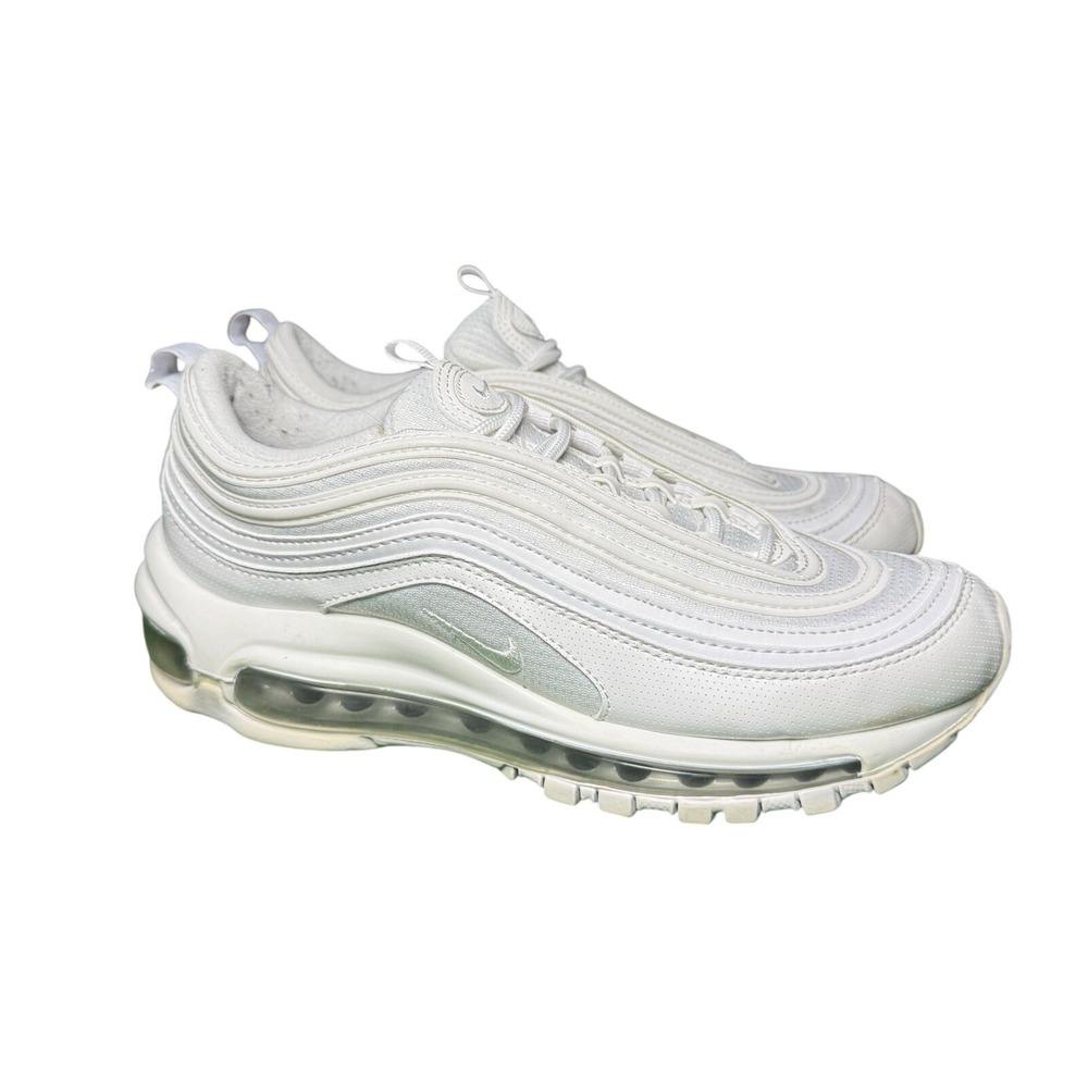 Nike Air Max 97 Triple White 921522-104 Gradeschool Kids Size 5.5Y Sneakers